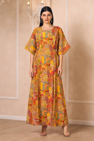 CAMILA MUSTARD KAFTAN DRESSES