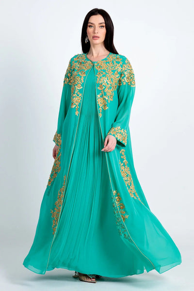 Ahlam Cape Set - Green DRESSES